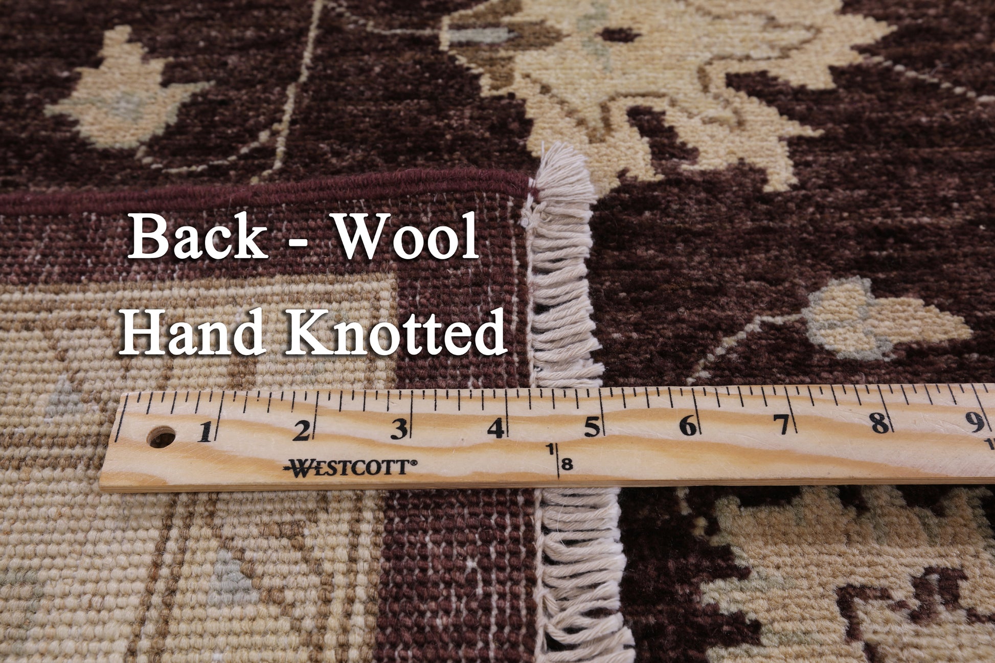 Brown Peshawar Hand Knotted Wool Rug - 6' 2" X 8' 10" - Golden Nile