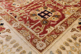 Red Peshawar Hand-Knotted Wool Rug - 6' 0" X 9' 1" - Golden Nile