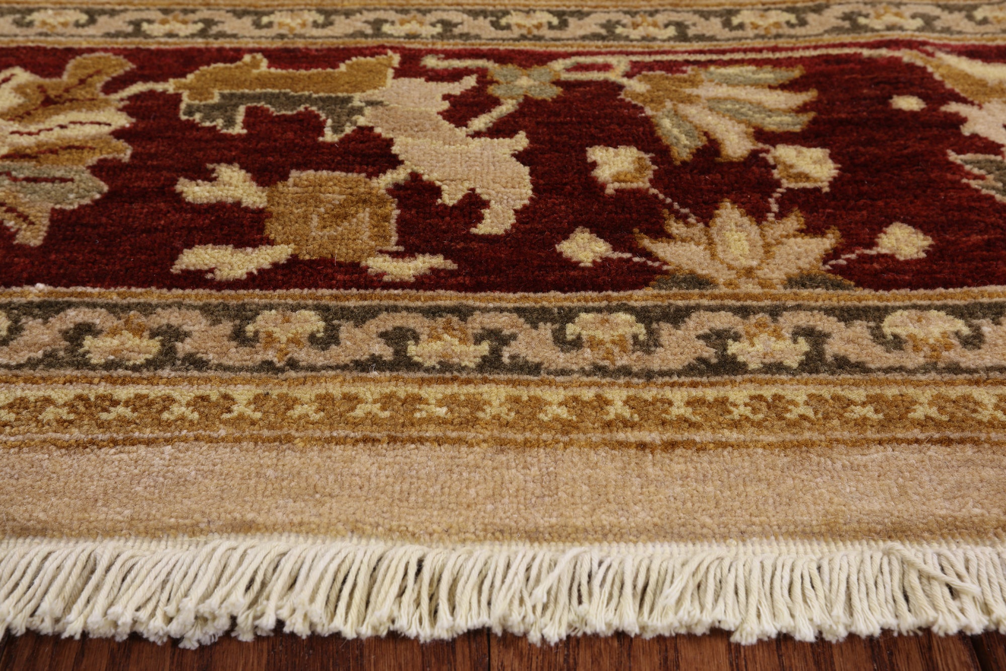 Ivory Peshawar Hand Knotted Wool Rug - 6' 1" X 8' 10" - Golden Nile