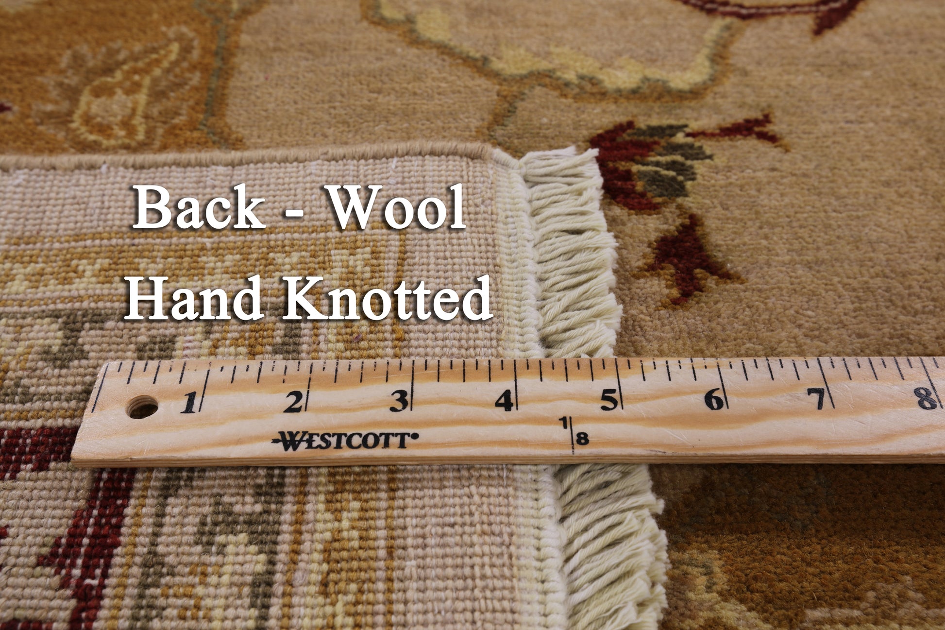 Ivory Peshawar Hand Knotted Wool Rug - 6' 1" X 8' 10" - Golden Nile
