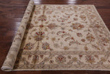 Ivory Peshawar Hand Knotted Wool Rug - 5' 6" X 8' 2" - Golden Nile