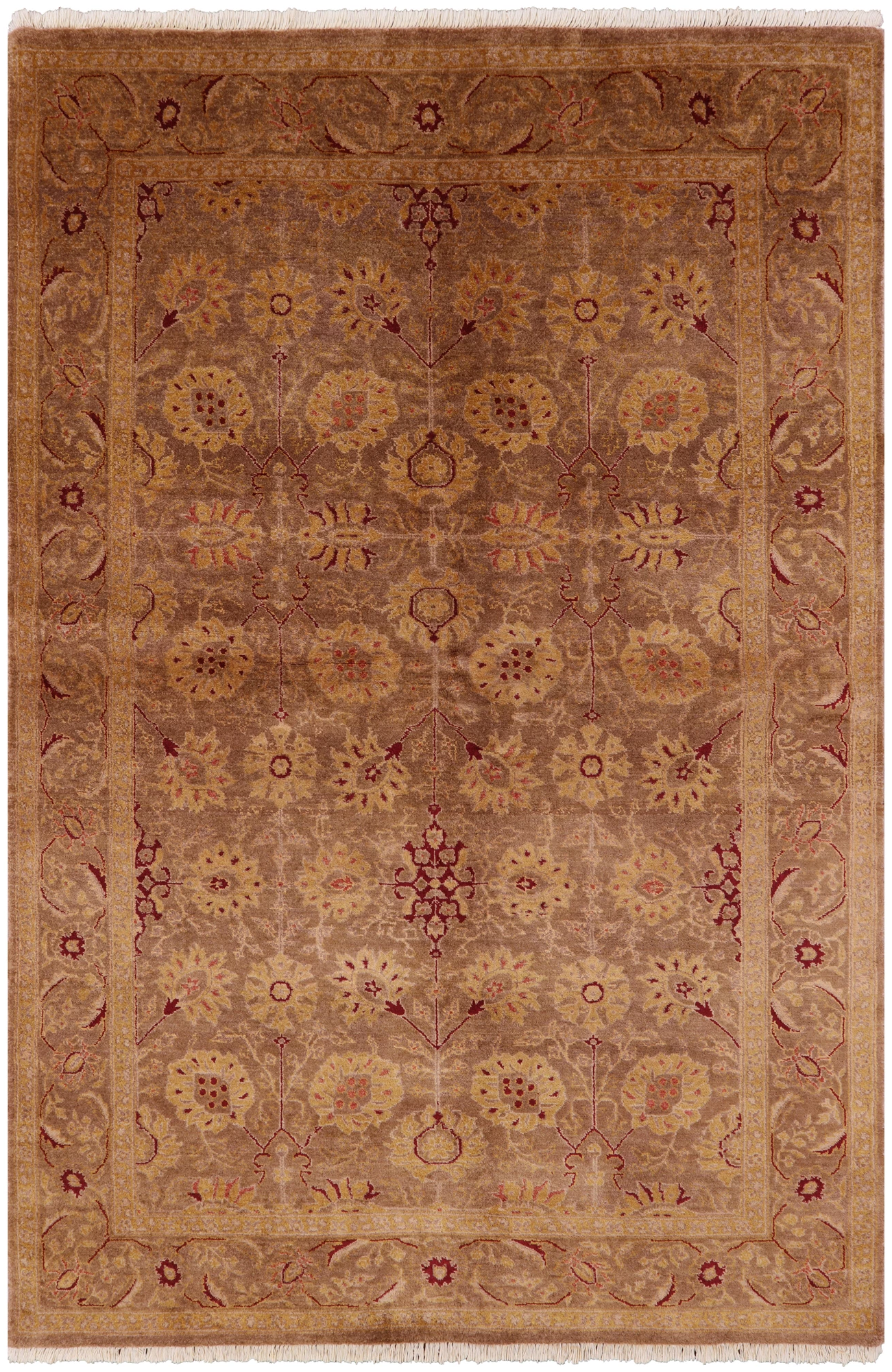 Peshawar Hand Knotted Wool Rug - 5' 10" X 9' 0" - Golden Nile