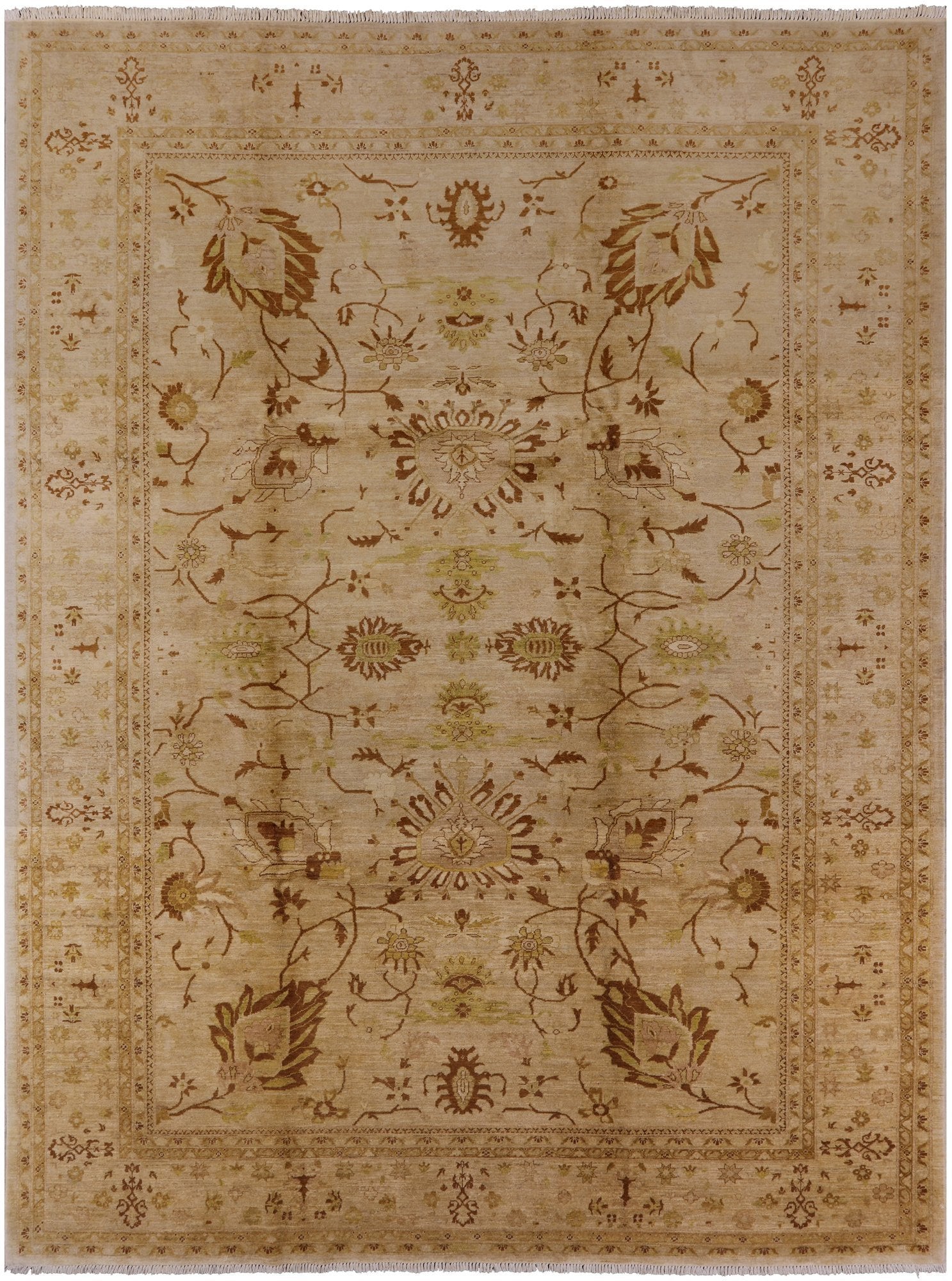 Chobi Peshawar Hand-Knotted Wool Rug - 10' 4" X 13' 9" - Golden Nile