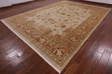 Ivory Peshawar Hand Knotted Wool Rug - 10' 3" X 14' 1" - Golden Nile