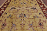 Signed Peshawar Handmade Wool Area Rug - 9' 2" X 11' 10" - Golden Nile