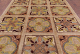 Stained Glass William Morris Handmade Wool Area Rug - 8' 5" X 10' 5" - Golden Nile
