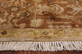 Signed Chobi Peshawar Handmade Wool Rug - 8' 1" X 9' 10" - Golden Nile