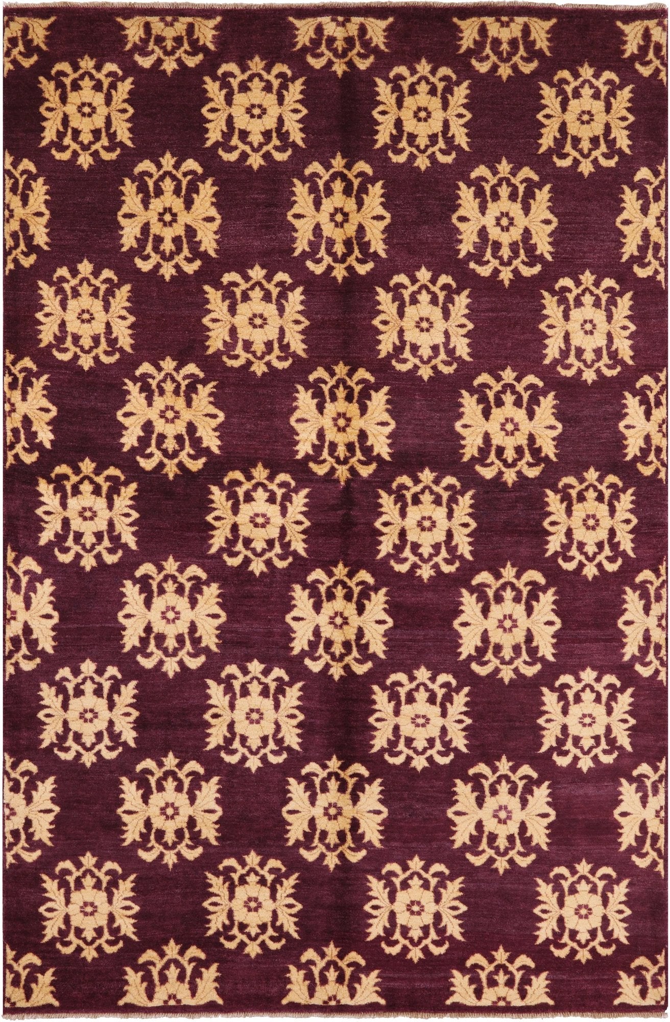 Peshawar Handmade Wool Area Rug - 6' 1" X 9' 1" - Golden Nile