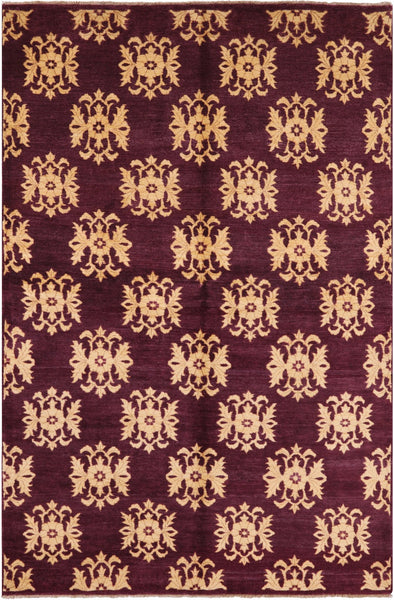 Peshawar Handmade Wool Area Rug - 6' 1" X 9' 1" - Golden Nile