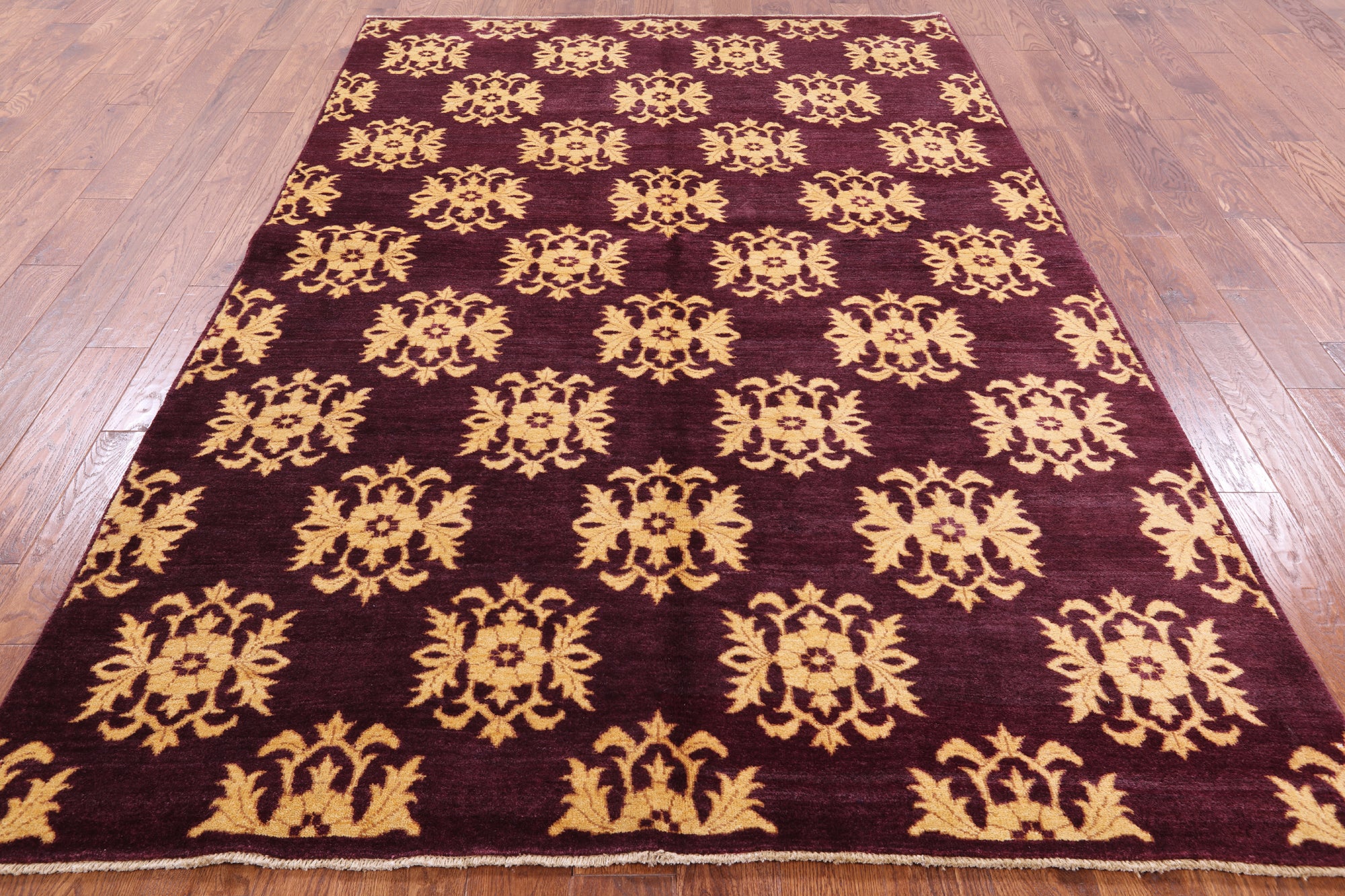Peshawar Handmade Wool Area Rug - 6' 1" X 9' 1" - Golden Nile