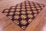 Peshawar Handmade Wool Area Rug - 6' 1" X 9' 1" - Golden Nile