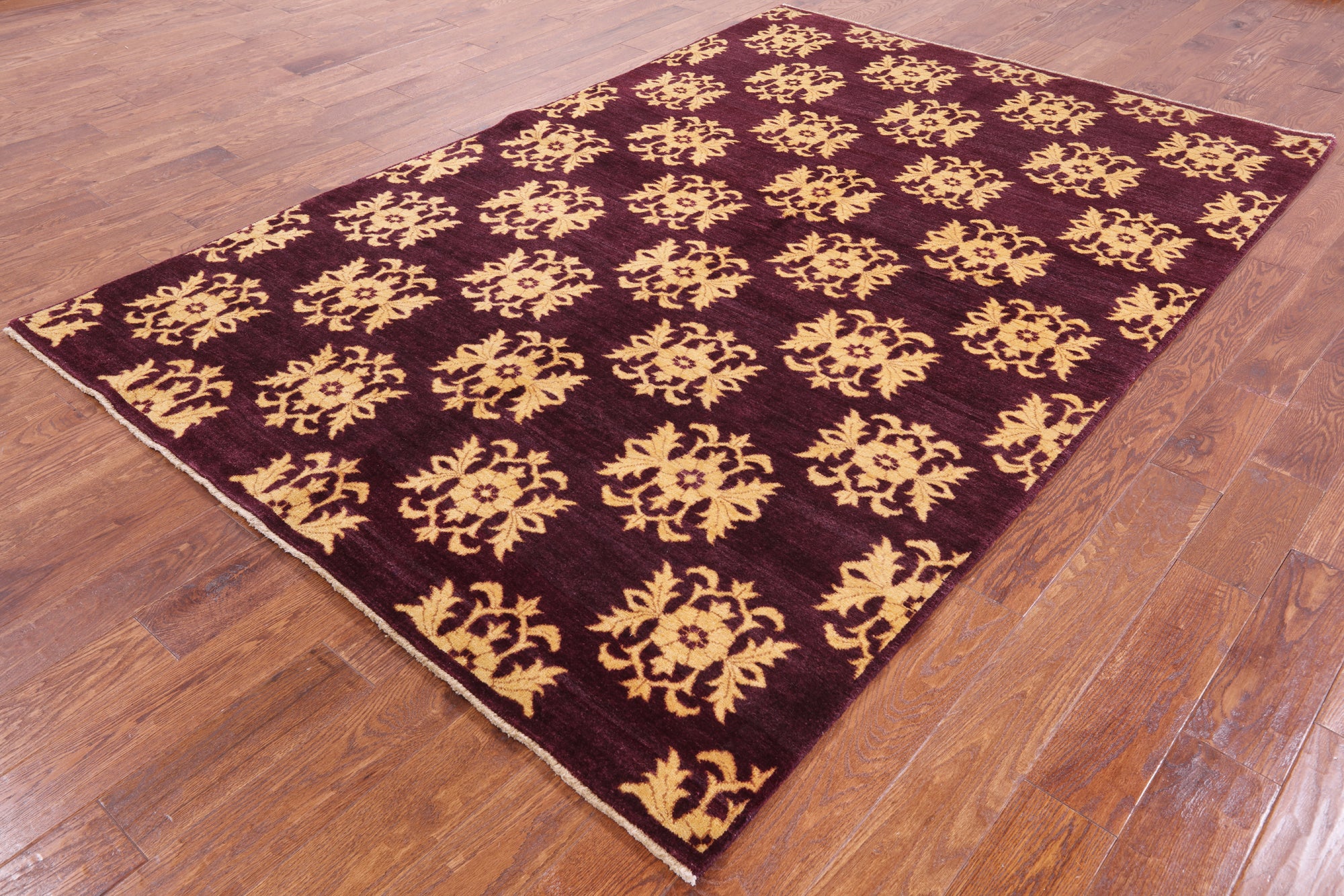 Peshawar Handmade Wool Area Rug - 6' 1" X 9' 1" - Golden Nile
