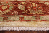Ivory Peshawar Hand Knotted Rug - 5' 10" X 9' 1" - Golden Nile