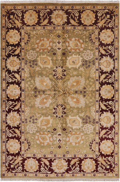 Peshawar Hand Knotted Wool Area Rug - 6' 2" X 9' 0" - Golden Nile
