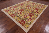 Ivory William Morris Hand Knotted Wool Area Rug - 4' 10" X 7' 9" - Golden Nile