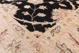 Black Peshawar Hand Knotted Wool Rug - 5' 9" X 7' 2" - Golden Nile