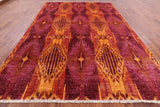 Ikat Hand Knotted Wool Area Rug - 9' 0" X 12' 9" - Golden Nile