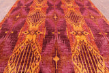 Ikat Hand Knotted Wool Area Rug - 9' 0" X 12' 9" - Golden Nile