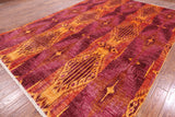 Ikat Hand Knotted Wool Area Rug - 9' 0" X 12' 9" - Golden Nile