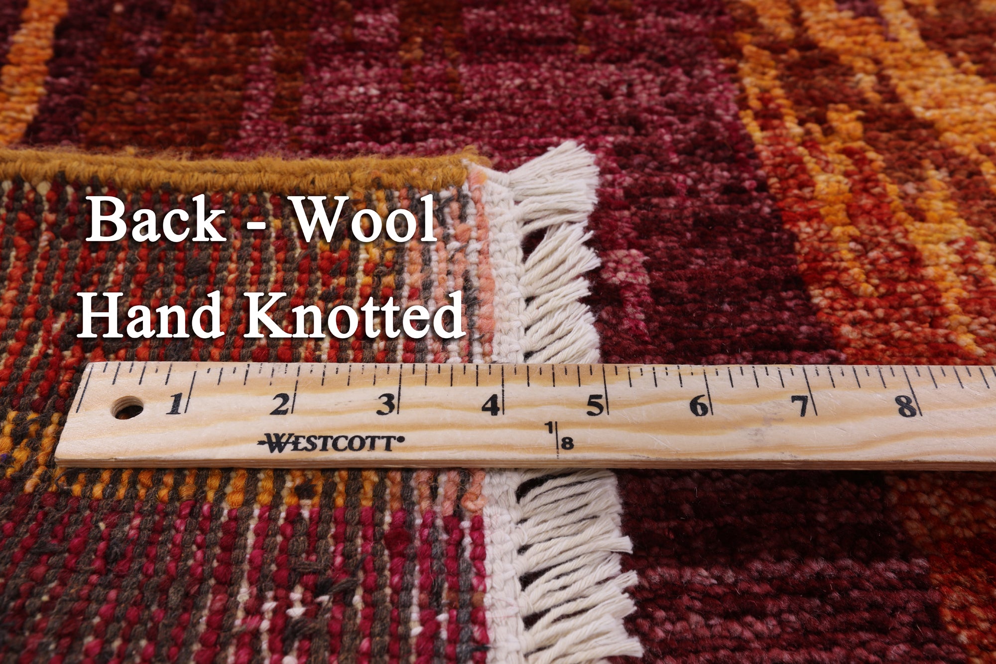 Ikat Hand Knotted Wool Area Rug - 9' 0" X 12' 9" - Golden Nile