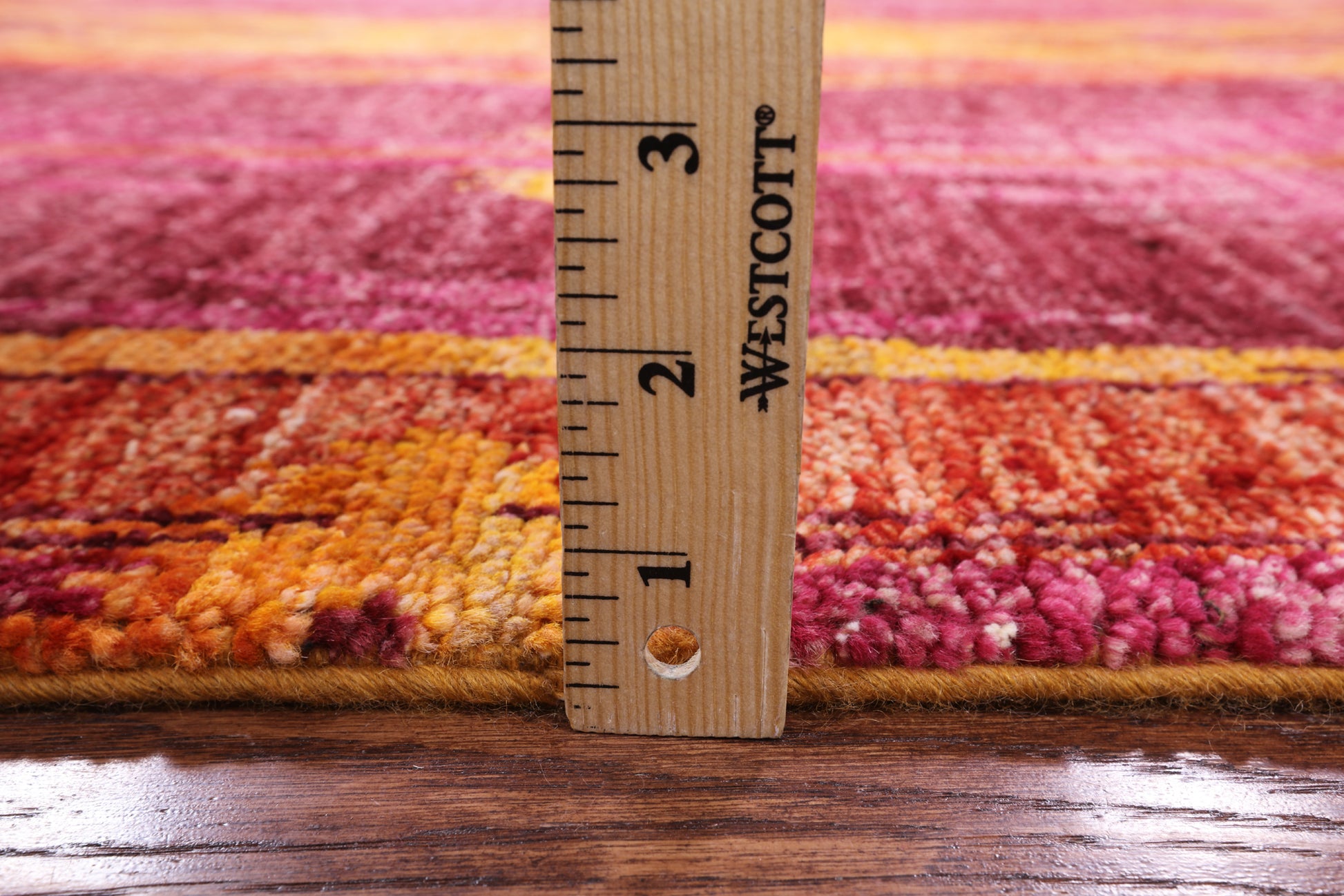 Ikat Hand Knotted Wool Area Rug - 9' 0" X 12' 9" - Golden Nile