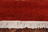 Red Peshawar Hand Knotted Wool Area Rug - 5' 10" X 8' 10" - Golden Nile