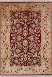 Red Chobi Peshawar Handmade Wool Area Rug - 6' 0" X 9' 0" - Golden Nile