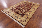 Red Chobi Peshawar Handmade Wool Area Rug - 6' 0" X 9' 0" - Golden Nile