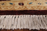 Red Chobi Peshawar Handmade Wool Area Rug - 6' 0" X 9' 0" - Golden Nile