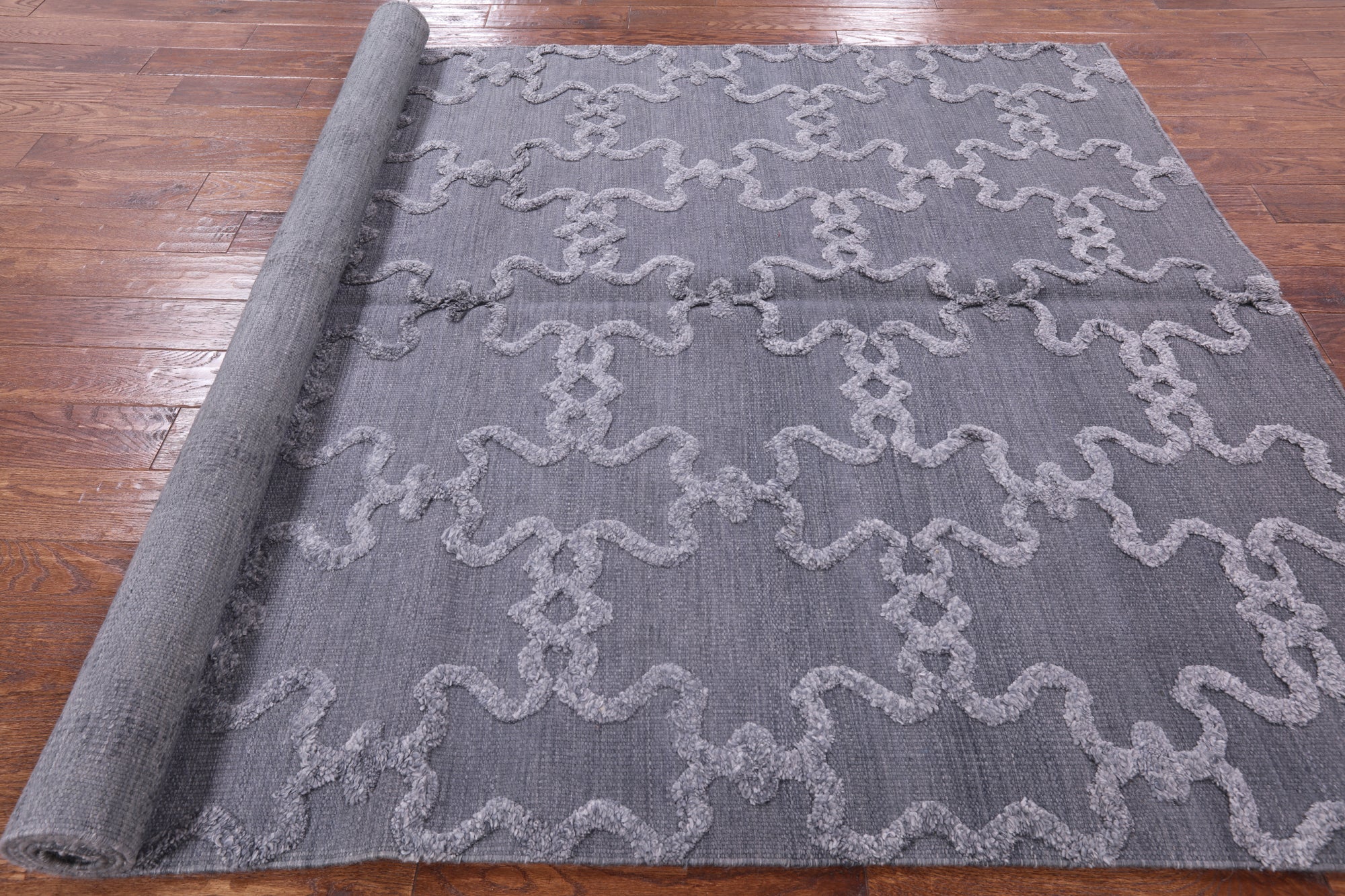 Moroccan Flat Weave Wool Rug - 6' 1" X 9' 1" - Golden Nile
