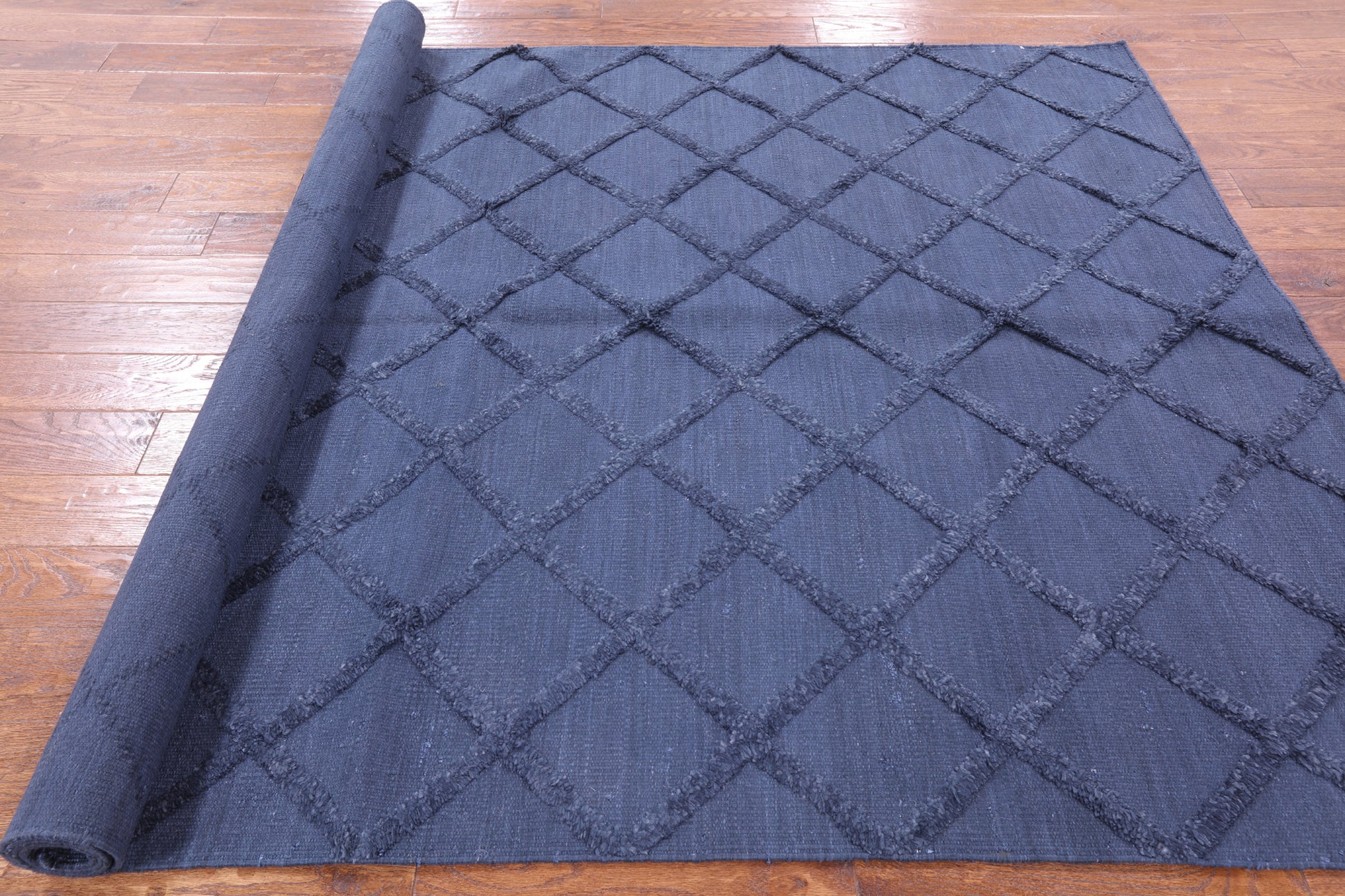 Moroccan Flat Weave Wool Rug - 6' 1" X 9' 1" - Golden Nile