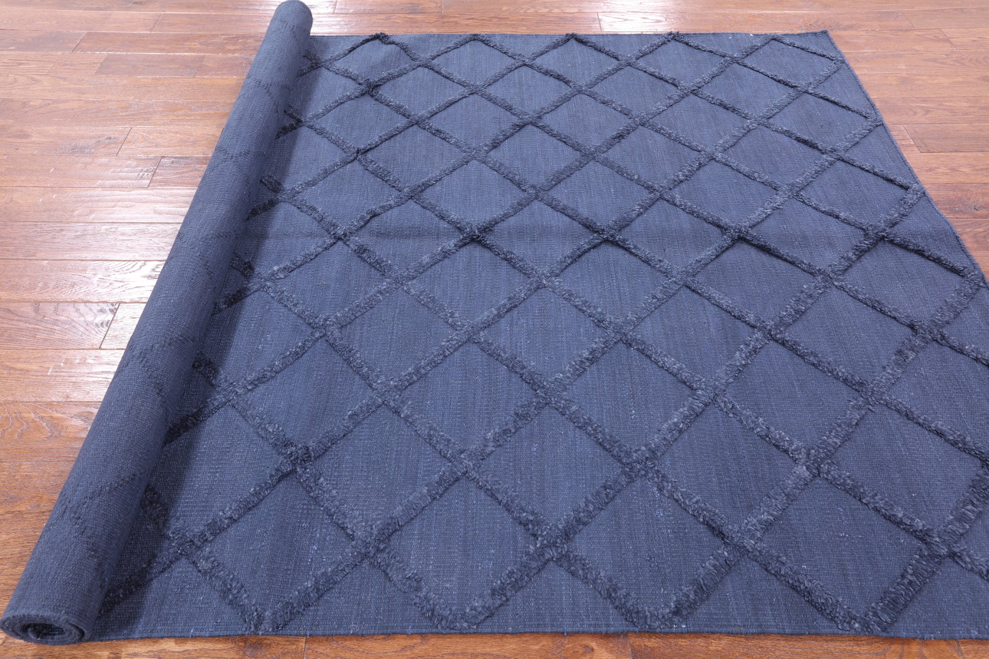 Moroccan Flat Weave Wool Rug - 6' 1" X 9' 1" - Golden Nile