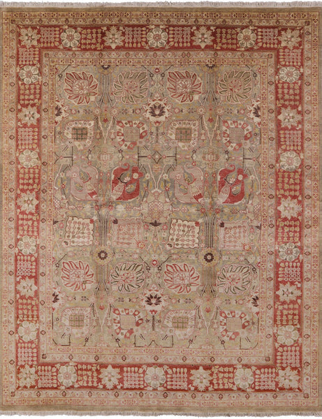 Peshawar Hand Knotted Wool Rug - 8' 1" X 10' 1" - Golden Nile