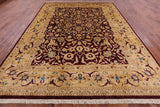 Red Peshawar Handmade Wool Rug - 9' 0" X 12' 2" - Golden Nile