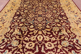 Red Peshawar Handmade Wool Rug - 9' 0" X 12' 2" - Golden Nile