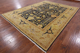 Signed Peshawar Hand Knotted Wool Rug - 9' 0" X 11' 10" - Golden Nile