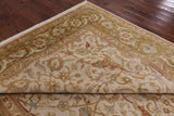 Ivory Peshawar Hand Knotted Wool Rug - 9' 1" X 12' 1" - Golden Nile