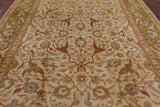 Ivory Peshawar Hand Knotted Wool Rug - 9' 1" X 12' 1" - Golden Nile