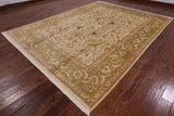 Ivory Peshawar Hand Knotted Wool Rug - 9' 1" X 12' 1" - Golden Nile