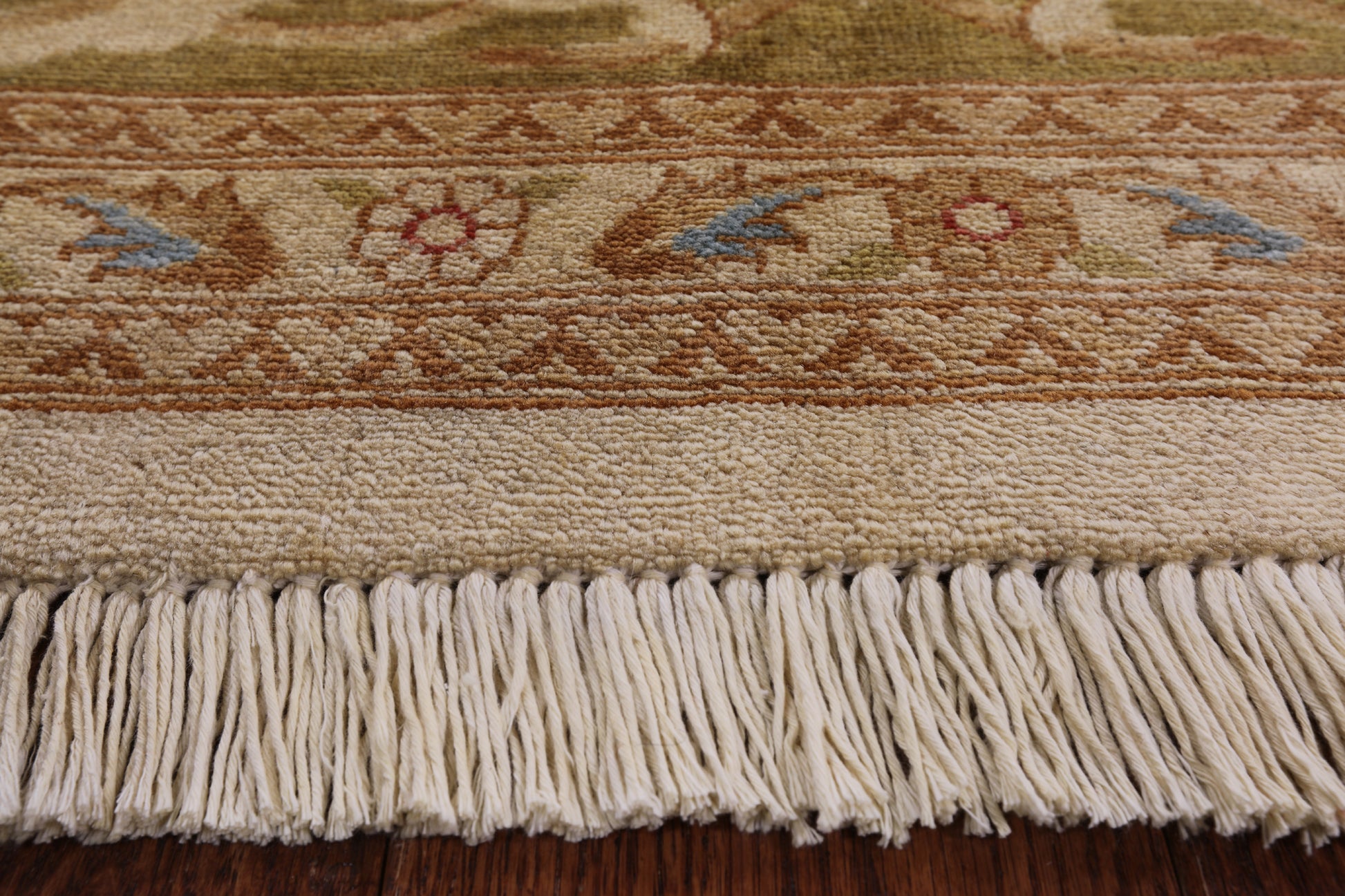 Ivory Peshawar Hand Knotted Wool Rug - 9' 1" X 12' 1" - Golden Nile