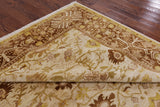 Ivory Signed Peshawar Hand Knotted Wool Rug - 9' 3" X 11' 8" - Golden Nile