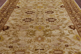 Ivory Signed Peshawar Hand Knotted Wool Rug - 9' 3" X 11' 8" - Golden Nile