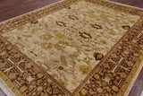 Ivory Signed Peshawar Hand Knotted Wool Rug - 9' 3" X 11' 8" - Golden Nile
