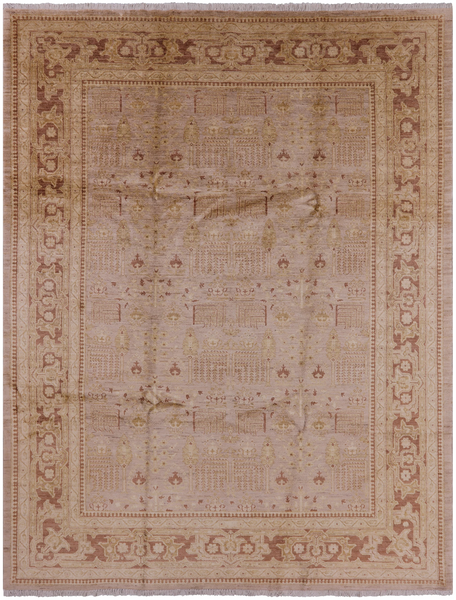 Persian Ziegler Hand Knotted Wool Rug - 9' 1" X 11' 10" - Golden Nile