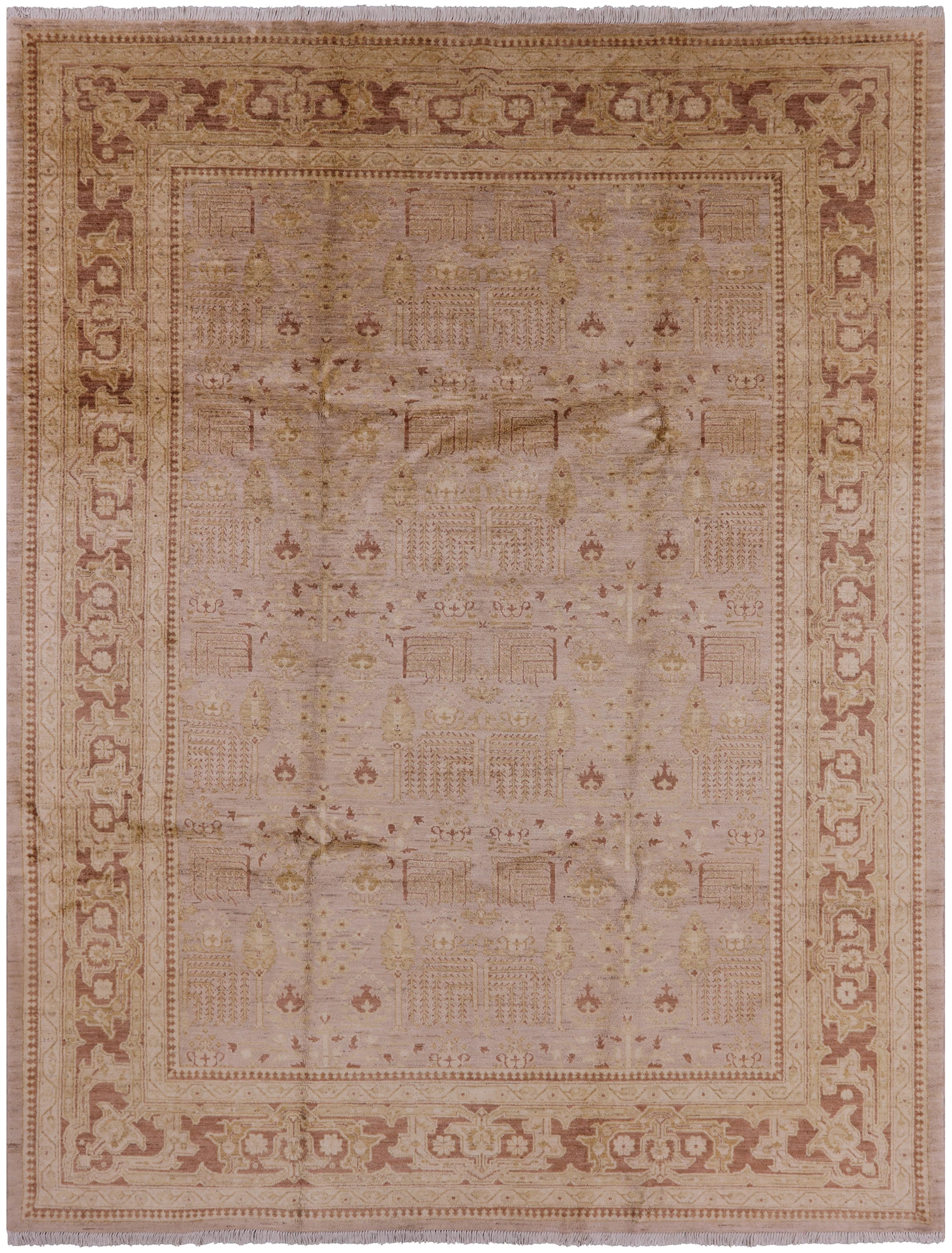 Persian Ziegler Hand Knotted Wool Rug - 9' 1" X 11' 10" - Golden Nile