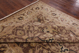 Brown Peshawar Hand Knotted Wool Rug - 8' 1" X 10' 4" - Golden Nile