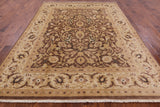 Brown Peshawar Hand Knotted Wool Rug - 8' 1" X 10' 4" - Golden Nile