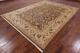 Brown Peshawar Hand Knotted Wool Rug - 8' 1" X 10' 4" - Golden Nile