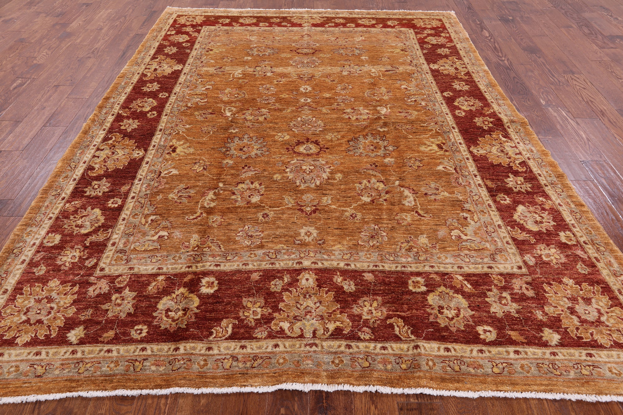 Chobi Peshawar Handmade Rug - 8' X 9' 10" - Golden Nile
