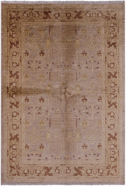 Peshawar Hand-Knotted Wool Rug - 6' 2" X 9' 0" - Golden Nile